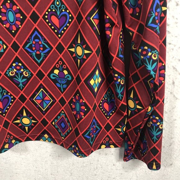 Bob Mackie Top Womens L Colorful Art To Wear Slinky Travel Knit Mod Groovy - Picture 15 of 16